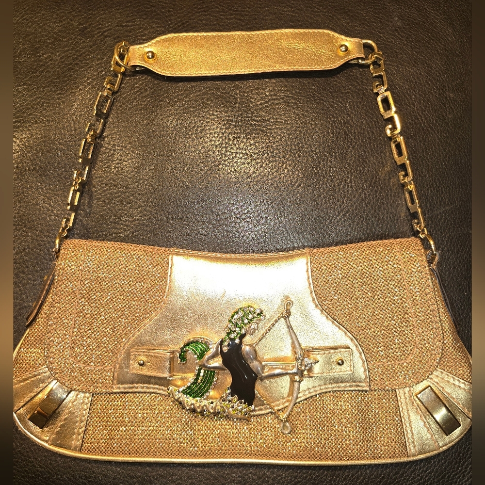 2004 Dolce & Gabbana Golden tone Sagittarius Horoscope Shoulder Bag. Used